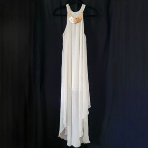 White Chiffon RWish dress with necklace